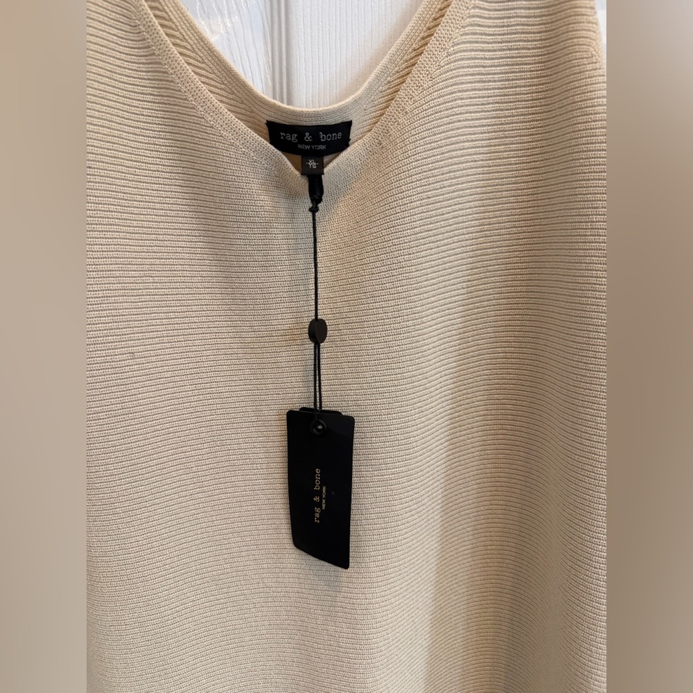 NWT Rag & Bone Georgia Cream Cotton-Blend Midi Dress - Picture 5 of 14